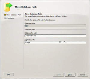 Move-DatabasePath a traves de la EMC