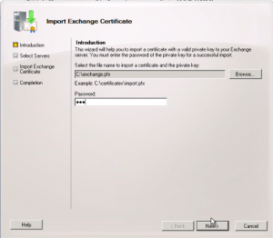 Como importar un certificado en Exchange 2010