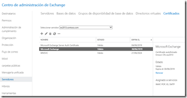 Certificado Microsoft Exchange