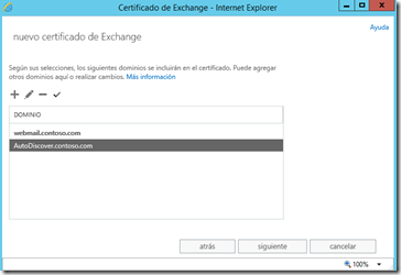 solicitud de certificado para Exchange 2013 / 2016