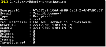 El servidor LDAP no se encuentra disponible | Edge de Exchange