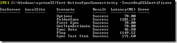 Test-ActiveSyncConnectivity | Chequeo de conectividad Activesync